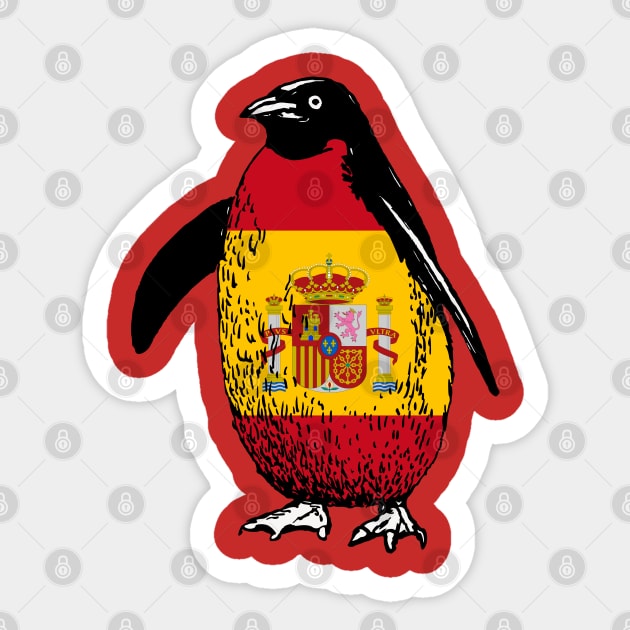 Stand with Spain Penguin | Vintage Penguin Supports Spain Sticker by Mochabonk